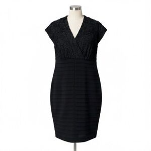 R & M Richards Shutter Pleat Little Black Dress | Quiet Luxury | 16W
